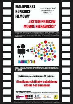 Małopolski Konkurs Filmowy „Jestem Przeciw Mowie Nienawiści”
