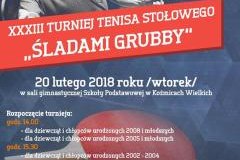 XXXIII Turniej Tenisa Stołowego „ŚLADAMI GRUBBY